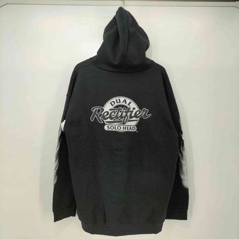 アルスタイルアパレルアクティブウェアー ALSTYLE APPAREL & ACTIVEWEAR 90s MESA BOOGIE/DUAL RECTIFIER SOLO HEAD アンプ 企業ロゴ 袖フレイム ジップアップ パーカー メンズ import:L