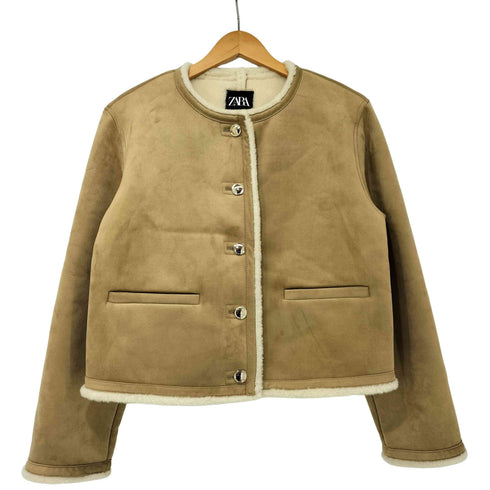 ザラ ZARA 金ボタン ノーカラージャケット レディース import:S
