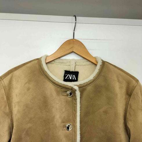 ザラ ZARA 金ボタン ノーカラージャケット レディース import:S
