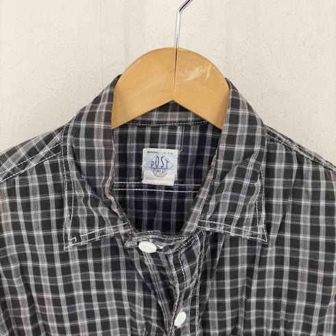 ポストオーバーオールズ POST OVERALLS USA製 チンスト付きチェックシャツ メンズ import:M