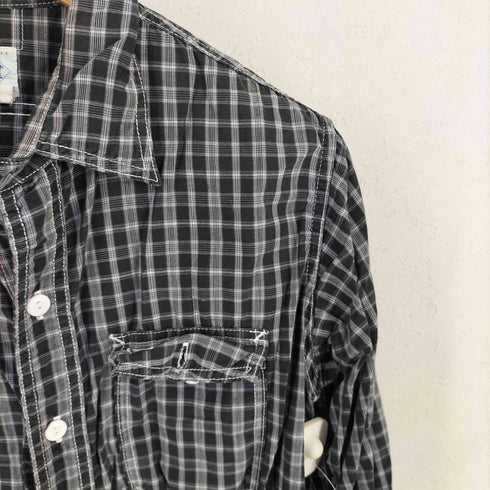ポストオーバーオールズ POST OVERALLS USA製 チンスト付きチェックシャツ メンズ import:M