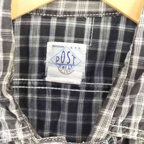 ポストオーバーオールズ POST OVERALLS USA製 チンスト付きチェックシャツ メンズ import:M