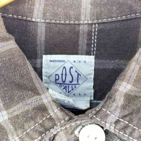 ポストオーバーオールズ POST OVERALLS USA製 チンスト付きチェックシャツ メンズ import:M