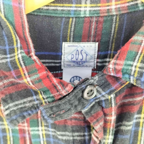 ポストオーバーオールズ POST OVERALLS USA製 チンスト付きチェックシャツ メンズ import:M