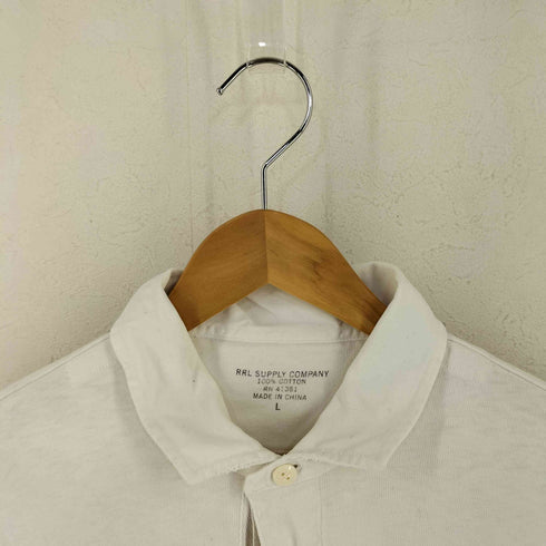 ダブルアールエルラルフローレン RRL RALPH LAUREN RRL SUPPLY COMPANY ロングスリーブコットンポロシャツ メンズ import:L