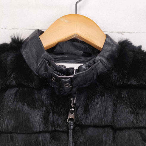 ガス GAS rabbit fur ラビットファー レザーブルゾン レディース 40