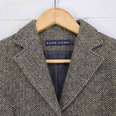 ラルフローレン RALPH LAUREN ヘリンボーンウールテーラードジャケット レディース JPN:11号