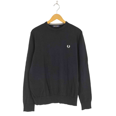 フレッドペリー FRED PERRY ウール混 フロント刺繍ニット メンズ import:L