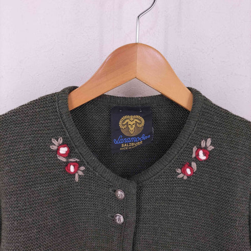 LANAMODEN オーストラリア製 花刺繍デザインカーディガン レディース