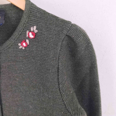 LANAMODEN オーストラリア製 花刺繍デザインカーディガン レディース