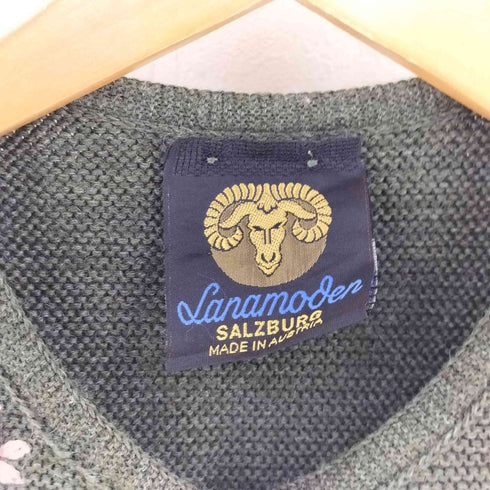 LANAMODEN オーストラリア製 花刺繍デザインカーディガン レディース