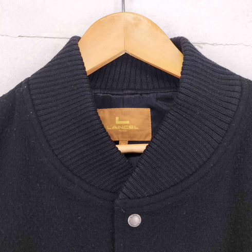 ランセル LANCEL バックロゴ刺繍袖レザーウールスタジャン メンズ 9F