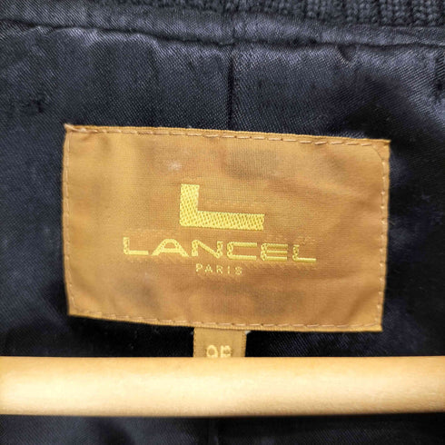 ランセル LANCEL バックロゴ刺繍袖レザーウールスタジャン メンズ 9F