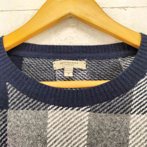バーバリー BURBERRY チェック柄デザインウールニット メンズ S