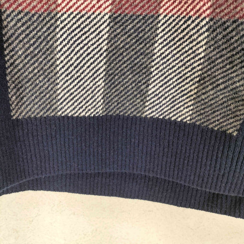 バーバリー BURBERRY チェック柄デザインウールニット メンズ S