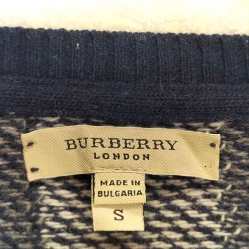 バーバリー BURBERRY チェック柄デザインウールニット メンズ S