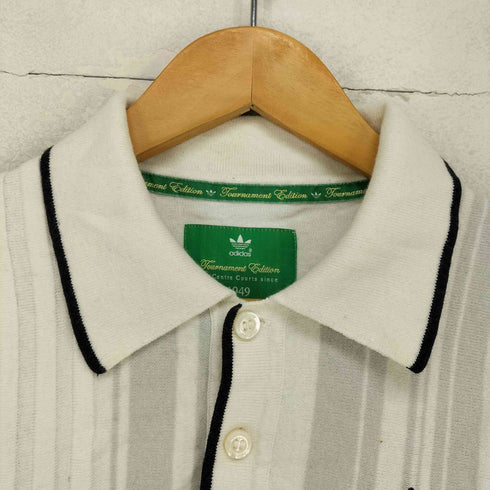 アディダス adidas Tournament Edition トーナメントエディション コットンカシミヤストライプニットポロシャツ メンズ import:M