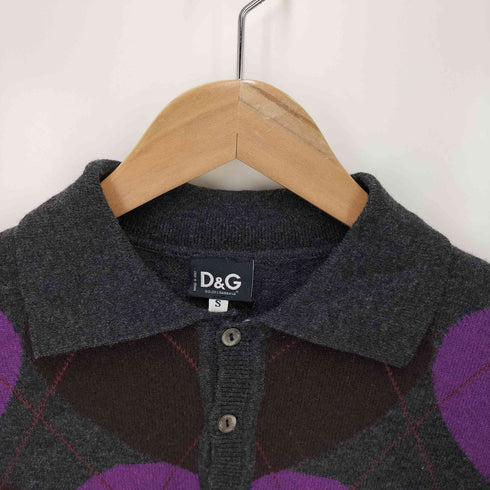 ディーアンドジードルチェアンドガッバーナ D&G DOLCE&GABBANA ハートアーガイル ニットポロ メンズ import:S