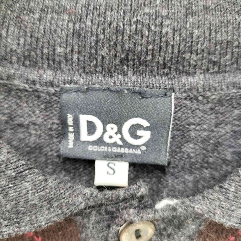 ディーアンドジードルチェアンドガッバーナ D&G DOLCE&GABBANA ハートアーガイル ニットポロ メンズ import:S