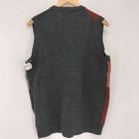 ブルックスブラザーズレッドフリース BROOKS BROTHERS REDFLEECE チェック柄Vネックニットベスト メンズ import:S