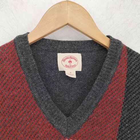 ブルックスブラザーズレッドフリース BROOKS BROTHERS REDFLEECE チェック柄Vネックニットベスト メンズ import:S
