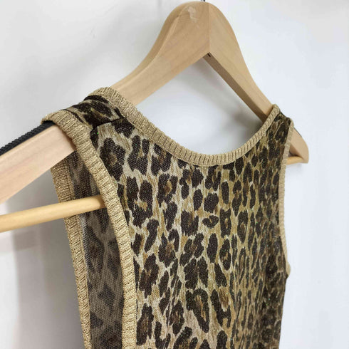 ディーアンドジードルチェアンドガッバーナ D&G DOLCE&GABBANA Y2K レオパード ラメタンクトップ レディース 24/38