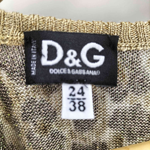 ディーアンドジードルチェアンドガッバーナ D&G DOLCE&GABBANA Y2K レオパード ラメタンクトップ レディース 24/38