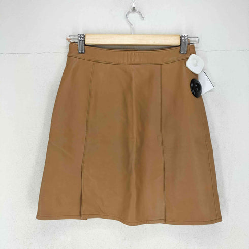 バーバリーブルーレーベル BURBERRY BLUE LABEL lamb leather ホースロゴ刻印 レザースカート レディース 36