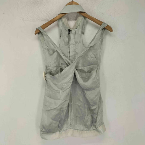 ミハラヤスヒロ MIHARA YASUHIRO バッククロスオープン サテンシャツ レディース M