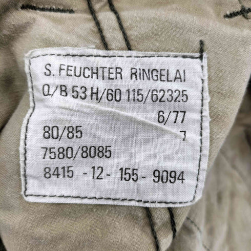 ジャーマンアーミー GERMAN ARMY 70s ドイツ軍 S. FEUCHTER RINGELAI モールスキン カーゴ パンツ メンズ 7