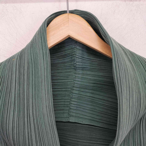 プリーツ 変形カーディガン ショールカラージャケット レディース 03