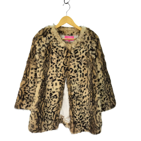 ラビットファー レオパードコート レディース import:M