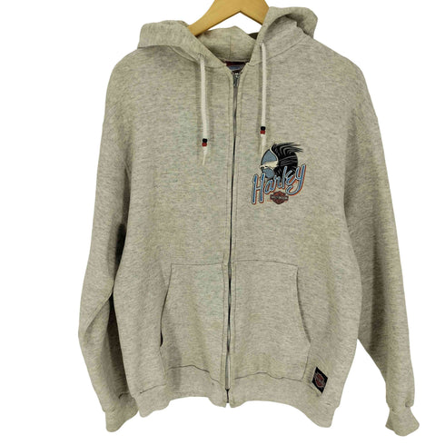 ヘインズ Hanes 1992 USA製 Harley Davidsonプリント 裏起毛 フルジップパーカー メンズ X LARGE