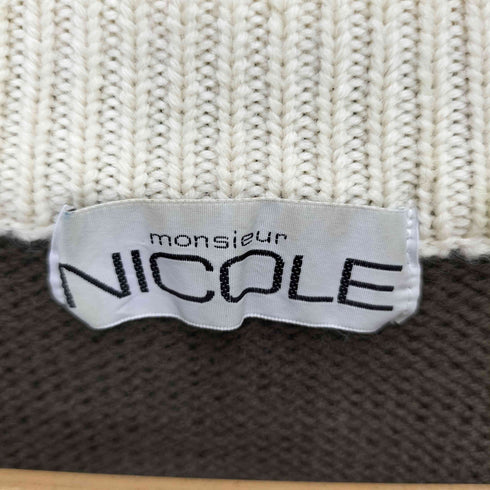 ニコル NICOLE 刺繍クルーネックニット メンズ