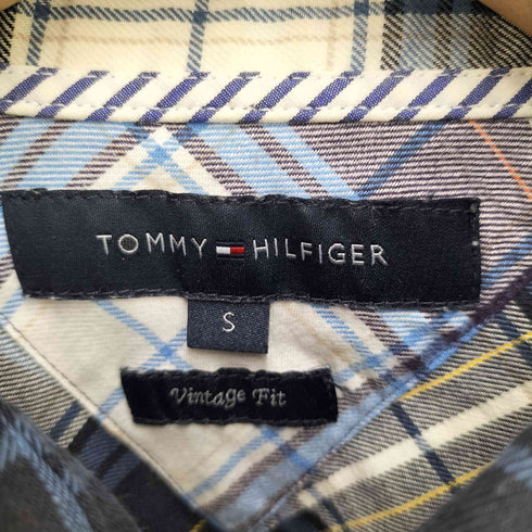 トミーヒルフィガー TOMMY HILFIGER VINTAGE FIT ワンポイント刺繍チェックシャツ メンズ import:S