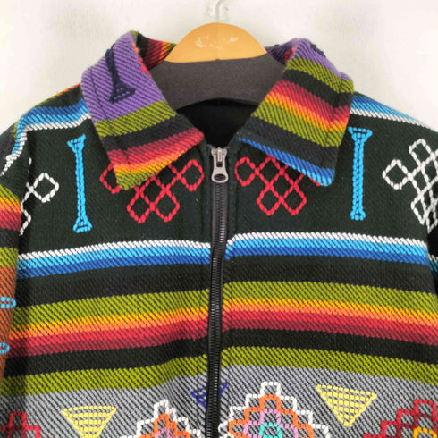 裏地ボア 民族刺繍 ジップアップ ジャケット メンズ JPN:XL