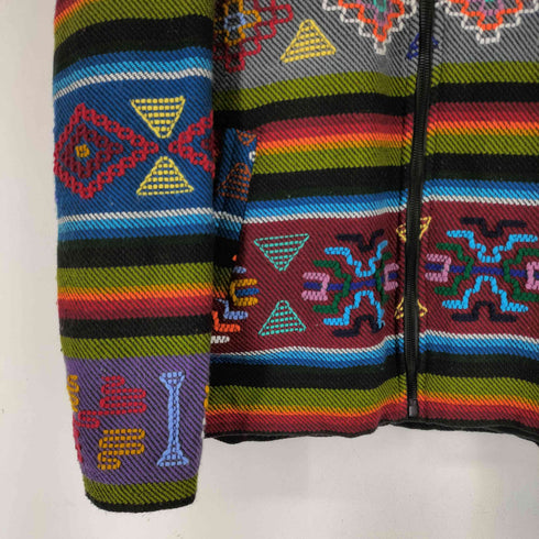裏地ボア 民族刺繍 ジップアップ ジャケット メンズ JPN:XL