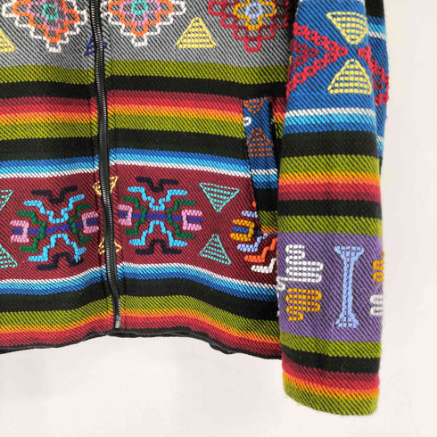 裏地ボア 民族刺繍 ジップアップ ジャケット メンズ JPN:XL