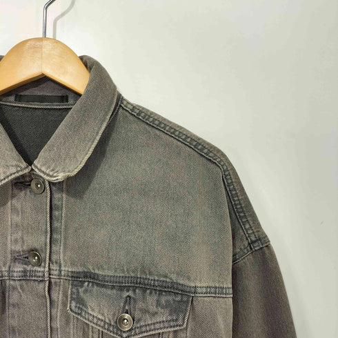 ユニクロ UNIQLO 25SS デニムオーバーサイズジャケット グレー Lサイズ レディース JPN:L