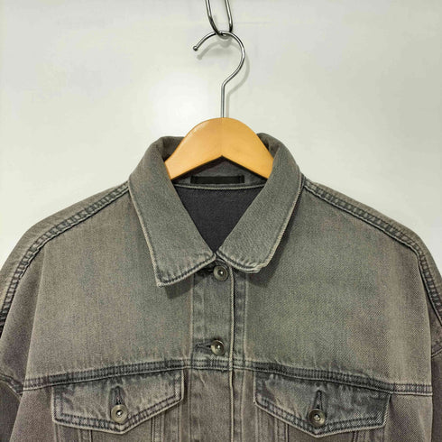 ユニクロ UNIQLO 25SS デニムオーバーサイズジャケット グレー Lサイズ レディース JPN:L
