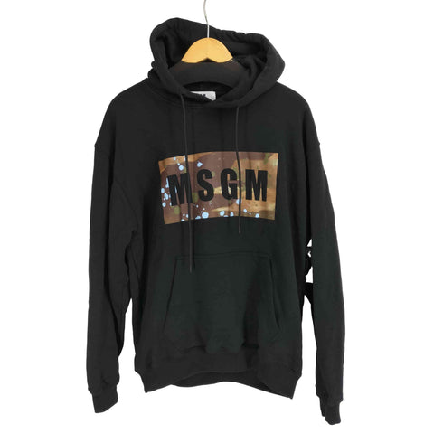 エムエスジーエム MSGM ボックス ロゴプリント プルオーバーパーカー メンズ import:M