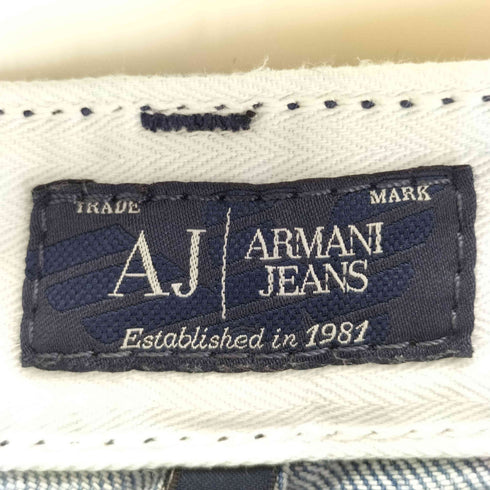 アルマーニジーンズ ARMANI JEANS y2k ロゴプレート ダメージストレートデニム メンズ US:32-33