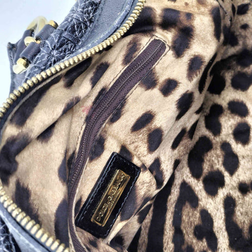 ドルチェアンドガッバーナ DOLCE&GABBANA MISS EASY WAY Y2K 裏地レオパード ミニ ボストンバッグ レディース