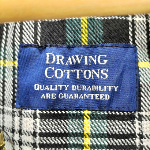 DRAWING COTTONS 裏地チェック コーデュロイ切替 オイルドクロスジャケット メンズ import:XL
