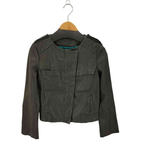 LAMB SKIN ラムレザーキルティングジャケット レディース M