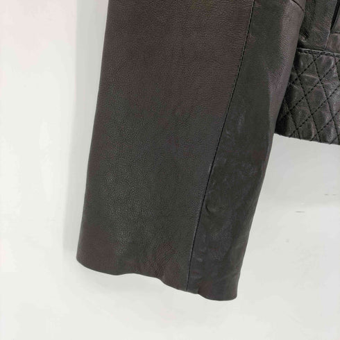 LAMB SKIN ラムレザーキルティングジャケット レディース M