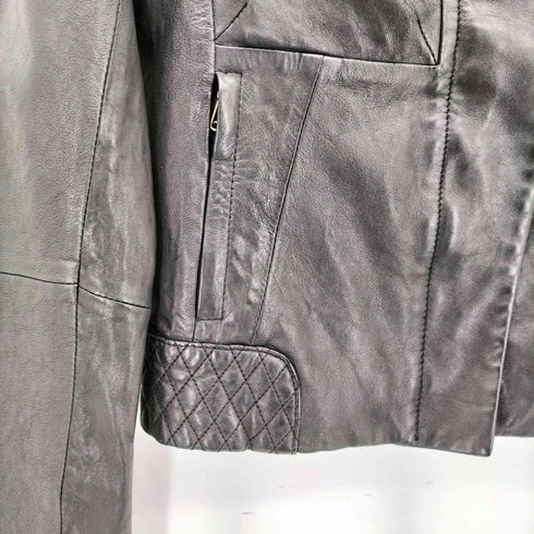LAMB SKIN ラムレザーキルティングジャケット レディース M