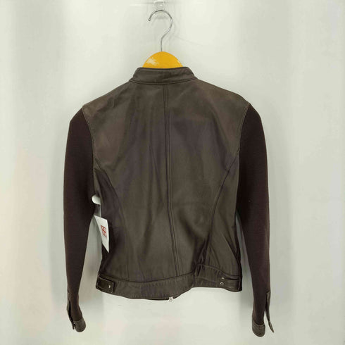 コムサデモード COMME CA DU MODE ガンパッチ ラムレザーシングルライダースジャケット レディース M