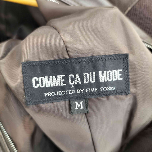 コムサデモード COMME CA DU MODE ガンパッチ ラムレザーシングルライダースジャケット レディース M