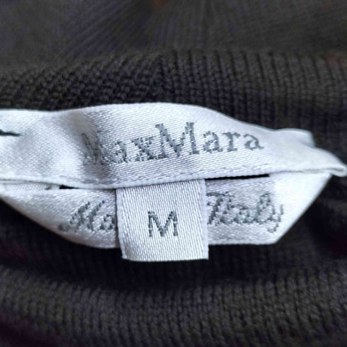 マックスマーラ MAX MARA 白タグ イタリア製 ウール混 ハイネック半袖ニット レディース import:M